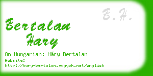 bertalan hary business card